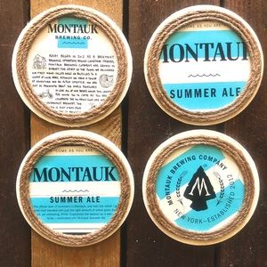 🖤 custom coasters set of 4. Montauk Brewery.